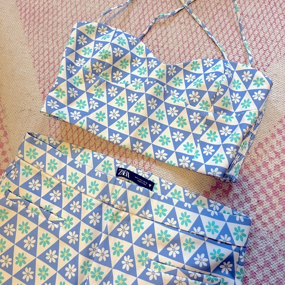 Zara Floral Two Piece Size Large - Picture 5 of 8